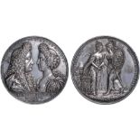 British Medals, William & Mary, Coronation 1689, silver medal, by Jan Smeltzing, busts vis-à-vis, he