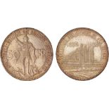 Foreign Coins, Belgium, Albert, 50 francs, 1935, Brussels Exposition and Railway Centennial, St.