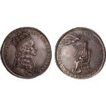 British Medals, Charles II, Coronation 1661, the official silver medal, by Thomas Simon, crowned