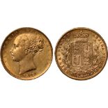 British Coins, Victoria, sovereign, 1872/1M, young head l., rev. crowned shield of arms within