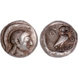 Ancient Coins, Greek, Attica, Athens (c.510-500 BC), AR tetradrachm, head of Athena r., in archaic