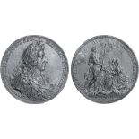 British Medals, William and Mary, The Crown offered to William, 1689 [1688], pewter medal, struck in