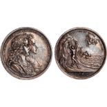 British Medals, William & Mary, Coronation 1689, struck silver medal, by George Bower, conjoined