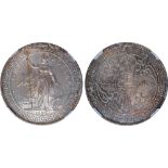 Foreign Coins, British Trade Dollar, 1897B, Bombay mint, Britannia standing l. holding shield and
