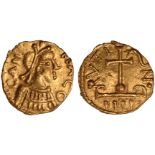 Ancient Coins, Roman, Dark Ages - Merovingian (580-670), gold tremissis, national coinage. minted at
