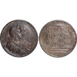 British Medals, William and Mary, Coronation 1689, cast silver medal, by George Bower, conjoined