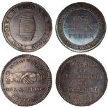 Nineteenth Century Silver Tokens, Surrey, Weybridge, I. Bunn & Co., shilling, undated, barrel,