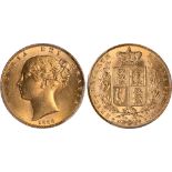 British Coins, Victoria, sovereign, 1838, young head l., rev. crowned shield of arms within