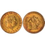 British Coins, George III, sovereign, 1817, laur. head r., rev. St. George and the dragon (S.3785;