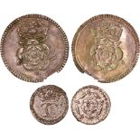 British Medals, Charles II, Coronation 1661, silver jeton, crowned interlinked Cs, rev. stylised