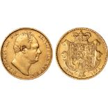 British Coins, William IV, sovereign, 1831, second portrait, bare head r., rev. crowned shield of
