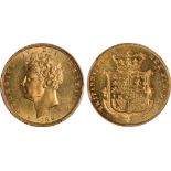 British Coins, George IV, sovereign, 1826, bare head l., rev. crowned shield of arms (S.3801),