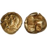 Ancient Coins, Greek, Ionia, Erythrai (c.550-500 BC), electrum hekte, head of young Herakles