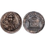 British Medals, James II, Accession 1685, silver miniature medal, by Christian Wermuth, bewigged