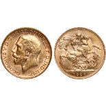 G British Coins, George V, sovereign, 1926P, bare head l., rev. St. George and the dragon, P above