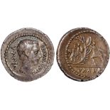 Ancient Coins, Roman, C. Numonius Vaala (43 BC), denarius, C NVMONIVS VAALA, male head r., rev.