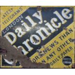 A vintage London Daily Chronicle enamel advertising sign,