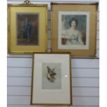 Three framed coloured signed prints to include Alsatian dog by Alice Barnwell (1910 - 1980),