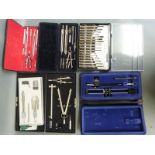 A quantity of technical drawing sets including Technocraft and Proebster sets of screwdrivers etc