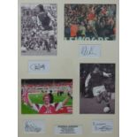 Arsenal football signature display with signatures and photos of Charlie George, Nigel Winterburn,