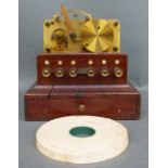 A mahogany and brass Wheatstone automatic telegraph machine with tape perforator,