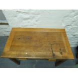 An oak and ash hall table with two drawers,