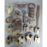 A collection of 18thC / 19thC and 20thC padlocks and keys, one or two possibly older,