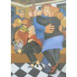 Beryl Cook 'Shall We Dance' signed print with blind stamp lower left,