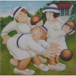 Beryl Cook 'Bowling' limited edition (19/250) print with certificate of authenticity verso,