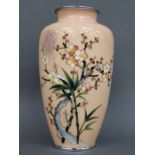 A Japanese cloisonné vase decorated with prunus,