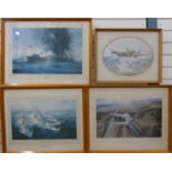 Three framed Robert Taylor prints 'Sea King Rescue' signed by Commander R.