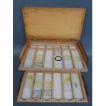 A case of 12 trays of 19thC or early 20thC microscope slides,