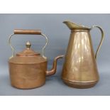 A copper jug and kettle,