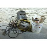 An Esab Bantam welder with mask,