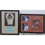 Tom Jones signed card and photo together with an Elvis Costello signed photo montage,