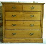 A 19thC fruitwood/cherrywood chest of two over three straight drawers,