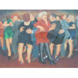 Beryl Cook 'Dancing the Black Bottom' limited edition print with blind stamp lower left and