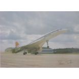 Brian Trubshaw signed photograph of Concorde,