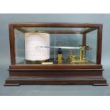 Short and Mason barograph under glass cover, mahogany case with ivorine label,