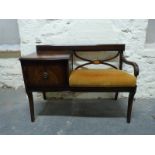 An upholstered telephone seat,