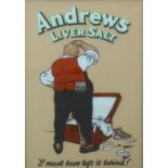 Andrews Liver Salt comical advertising sign,