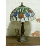 A Tiffany style leaded glass lamp,