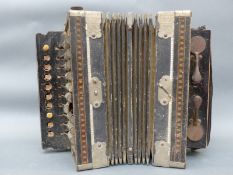 Kolbe's Imperial early 19thC two stop melodeon with ten treble keys and two spoon bass