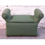 An upholstered ottoman or stool,