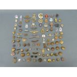 A quantity of military badges and insignia including County of London Cyclists 25,