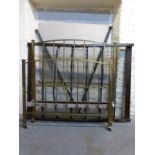A 19thC or early 20thC brass double bed with base