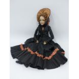 1930s boudoir doll in period costume,