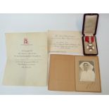 Italian Order of the Crown Knight's Cross in presentation box together with a Royal invitation to a