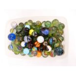 A collection of vintage glass marbles.