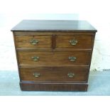 A 19thC mahogany chest of two over two graduated drawers,